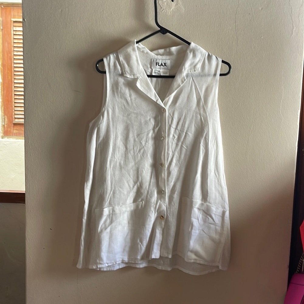 Coastal Grandmother Linen Top